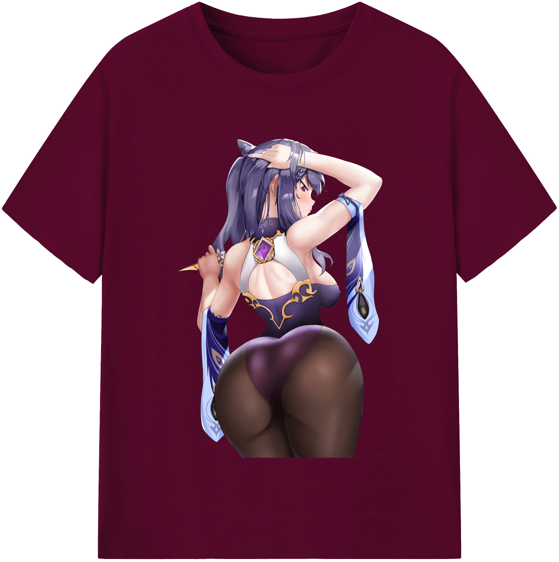 げんし神 刻晴 こくせい genshin Kokusei レディースカジュアルプリントTシャツ（綿100％）
